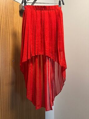 Bebe Asymmetrical High Low Red Skirt